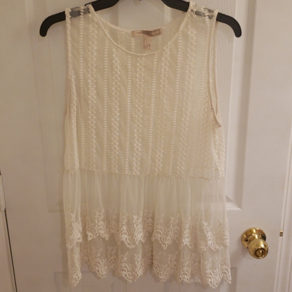 White lace forever 21 top